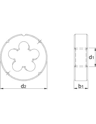 FILIÈRE RONDE ECO PRO HSS DIN EN 22568 METRIQUE FIN, A GAUCHE MF16x1,5