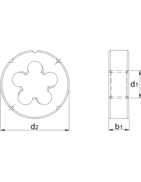 FILIÈRE RONDE ECO PRO HSS DIN EN 22568 METRIQUE FIN, A GAUCHE MF16x1,5