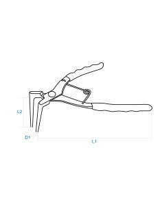 PINCE A CIRCLIPS INTERIEUR COUDEE 90° 175mm POINTES LONGUES 2