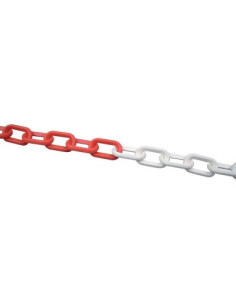 CHAINE PLASTIQUE ROUGE/ BLANCHE DE 8/25m - REF.057112 - €/m