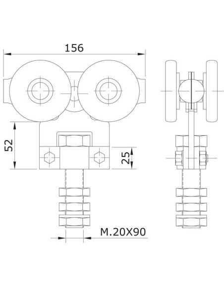 MONTURE E 1200 SIMPLE U-70 TIGE LONGUE