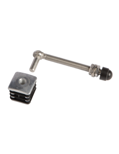 CHARNIERE + BOUCHONS ALU PROFIL 40x40 + TIGE FILETEE 130mm