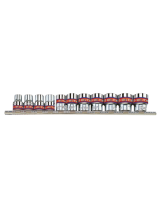 JEU DE 11 DOUILLES EN POUCES 1/4'' 12 PANS SUR RACK