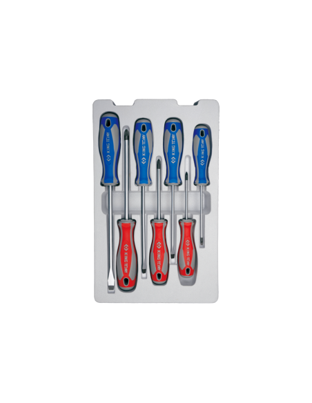 JEU DE TOURNEVIS AIMANTE A FENTE + POZIDRIV - 7 PCS