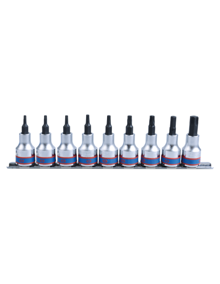 RAIL DE DOUILLES 1/2" TORX - 9 PCS