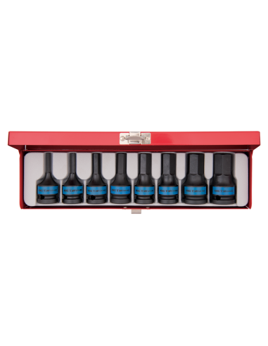 COFFRET DE DOUILLES TOURNEVIS A CHOCS 1/2" 6 PANS - 8 PCS