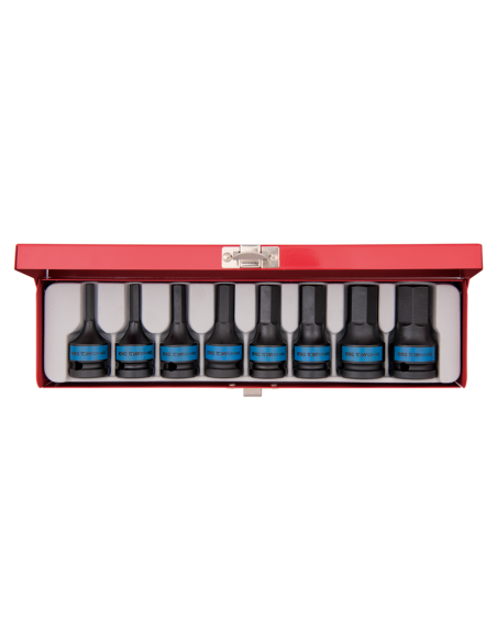 COFFRET DE DOUILLES TOURNEVIS A CHOCS 1/2" 6 PANS - 8 PCS