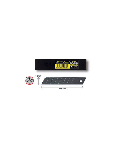 LAME OLFA LBB-10 BLACK ULTRA TRANCHANTE 18mm - 10 LAMES C0000115101