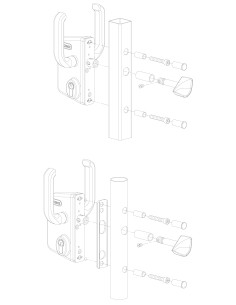 SERRURE POUR PORTAIL COULISSANT POUR PROFIL CARRE 80mm 2