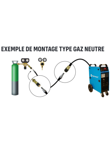 1/2 RACORMATIC MALE - ENTREE CHALUMEAU - GAZ NEUTRE - SORTIE 1/4" CAL. 15L/mn