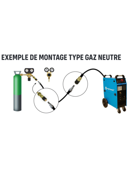 1/2 RACORMATIC MALE - ENTREE CHALUMEAU - GAZ NEUTRE - SORTIE 1/4" CAL. 15L/mn