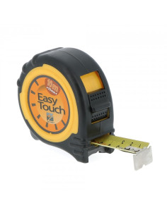 METRE RUBAN EASY.TOUCH BI-MATIERE NOIR/JAUNE DOUBLE STOP 10m/25mm