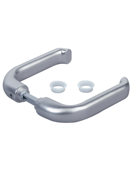 PAIRE DE POIGNEES ALUMINIUM 8mm AVEC CARRE 60mm