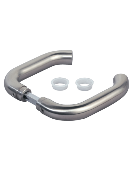 PAIRE DE POIGNEES EN ACIER INOX CARRE DE 8mm - Long. 120mm