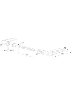 PAIRE DE POIGNEES ALUMINIUM CARRE DE 8mm - Long. 120mm 2