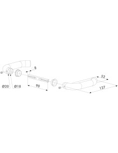 PAIRE DE POIGNEES EN ACIER INOX 8mm - Long. 90mm 2