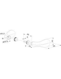 PAIRE DE POIGNEES ALU 8mm AVEC CARRE DE 60mm 2