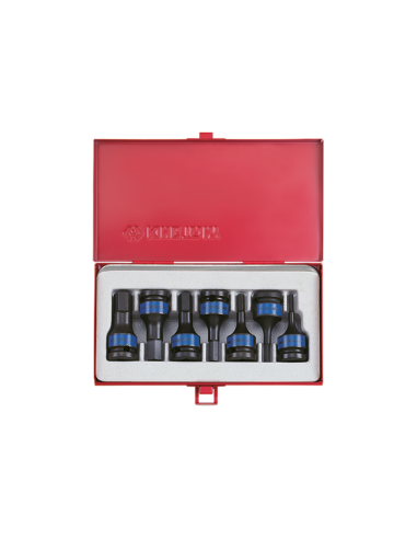 COFFRET DE DOUILLES CHOC ALLEN 6 PANS 1/2" - 7 PCS