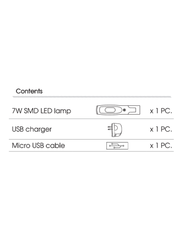 LAMPE D'INSPECTION 7W SMD + LED 400 lm - 6500 KELVIN