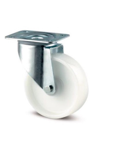 ROULETTE A PLATINE POLYAMIDE PIVOTANTE D100mm