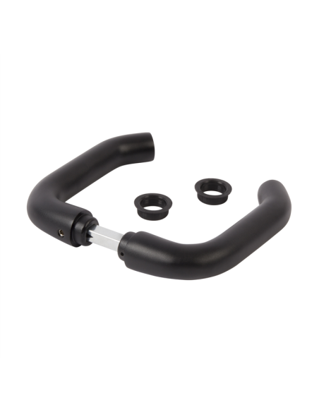PAIRE DE POIGNEES ALU ANODISE NOIR POUR SERRURE A ENCASTRER