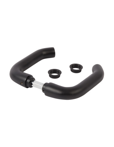 PAIRE DE POIGNEES ALU ANODISE NOIR POUR SERRURE A ENCASTRER