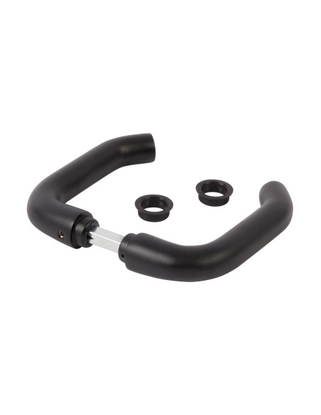 PAIRE DE POIGNEES ALU ANODISE NOIR POUR SERRURE A ENCASTRER