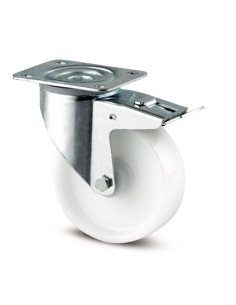 ROULETTE PIVOTANTE A PLATINE POLYAMIDE D100mm
