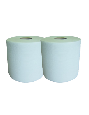 BOBINES ESSUYAGE BLANCHES (Gauffrés) T1000 Lot de 2 - G703PSM