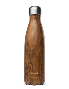 BOUTEILLE ISOTHERME MARRON WOOD DOUBLE PAROI