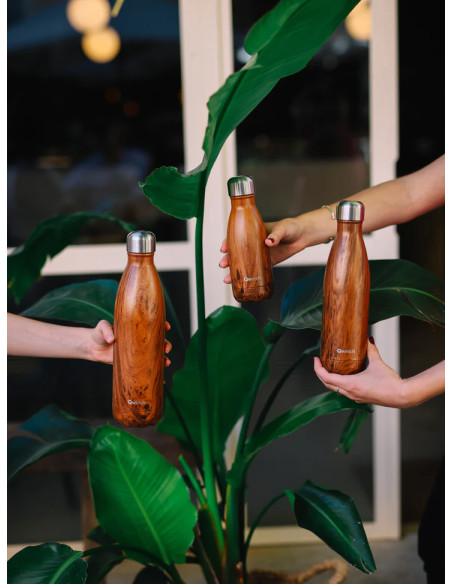 BOUTEILLE ISOTHERME MARRON WOOD DOUBLE PAROI