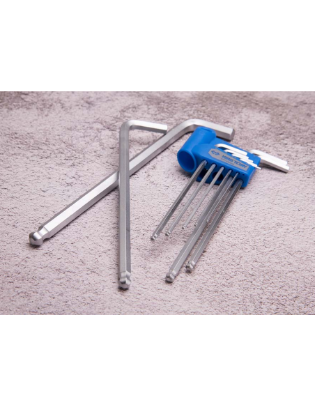 JEU DE CLES MALES 6 PANS LONGUES A TETE SPHERIQUE - 9 PCS