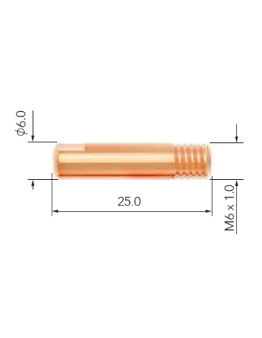 TUBES CONTACT LAVA MIG 15-M6X1.0XL25mm