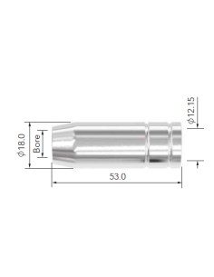 BUSE LAVA MIG 15-Ø12X53mm CONIQUE