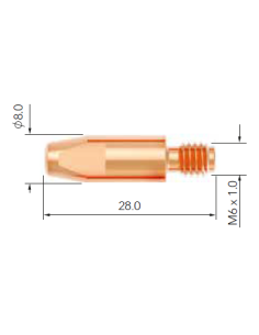 TUBES CONTACT LAVA MIG 25-M6X0.8XL28mm