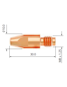 TUBES CONTACT LAVA MIG 35/40/50W-M8X0.8XL30