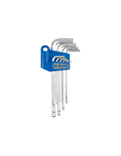 JEU DE CLES MALES 6 PANS LONGUES TETE SPHERIQUE - 9 PCS (H1,5 à H10)