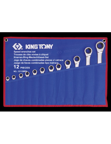 JEU DE 12 CLES MIXTES A CLIQUET NON REVERSIBLES