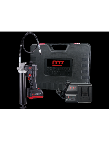 Pompe à graisse + 1 coffret + 1 batterie + 1 chargeur (18 V, 5 Ah)