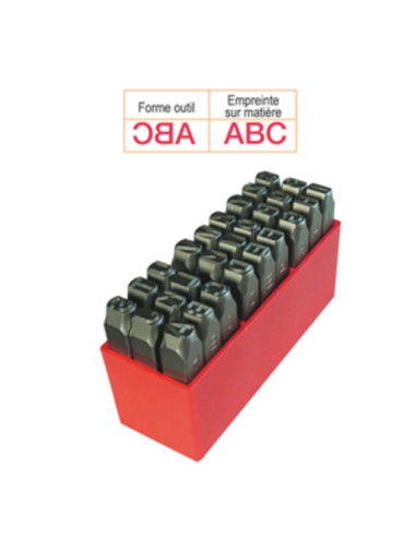 ALPHABET A FRAPPER 5mm / 60mm CARRE 8mm