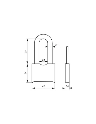 CADENAS HAUTE SECURITE SRH COMBINAISON MODIFIABLE - 60mm