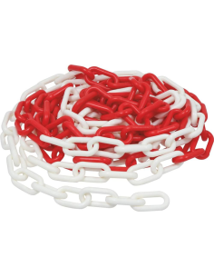 CHAINE PLASTIQUE ROUGE / BLANCHE D8x25m - €/m